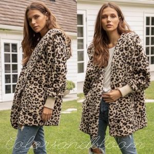 Leopard Print Fur Hoodie Jacket